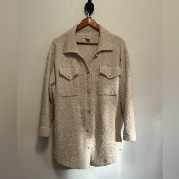 Ruby Moon Beige Teddy Shacket - Picture 1 of 4